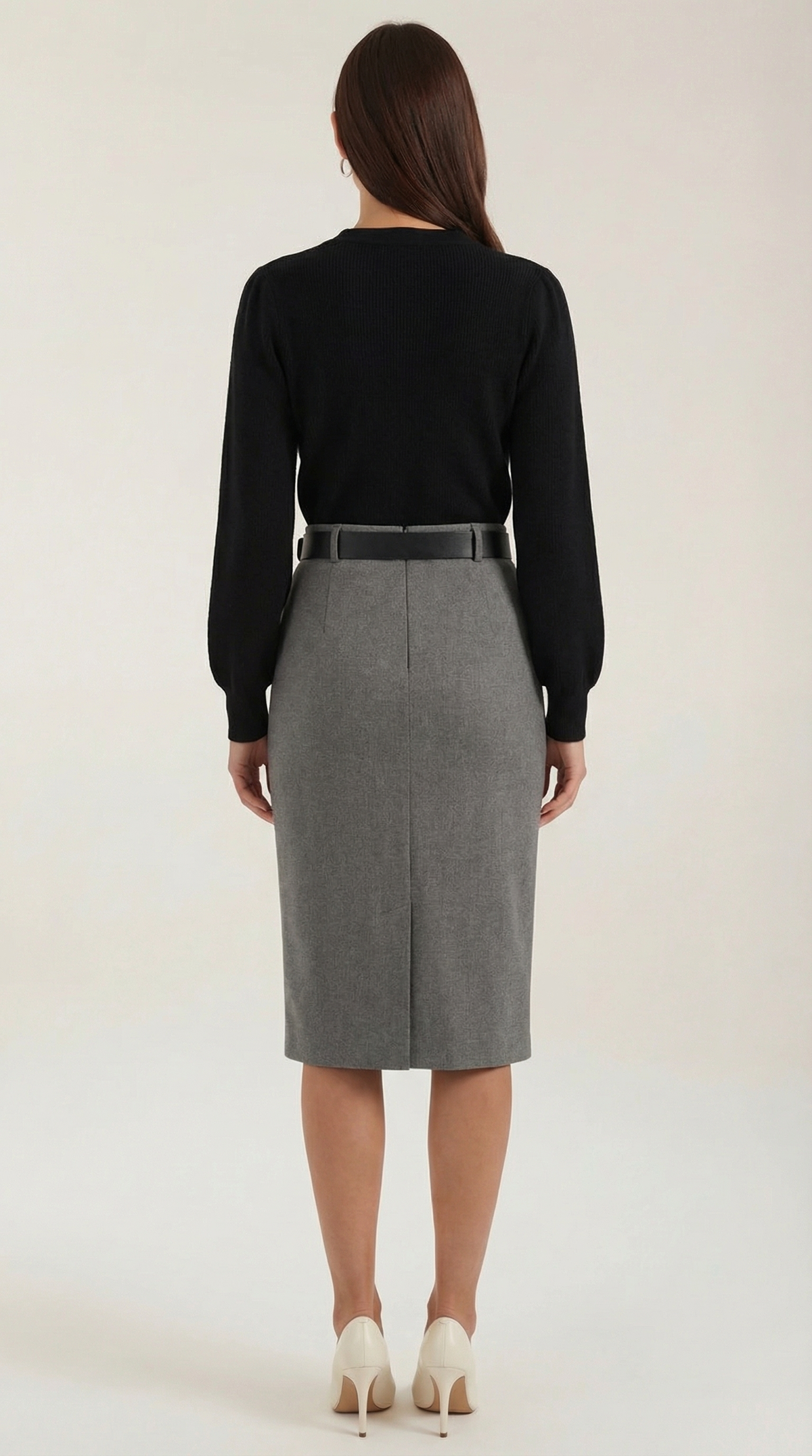 Jacqueline Rib-Knit Sweater with Decorative Tie