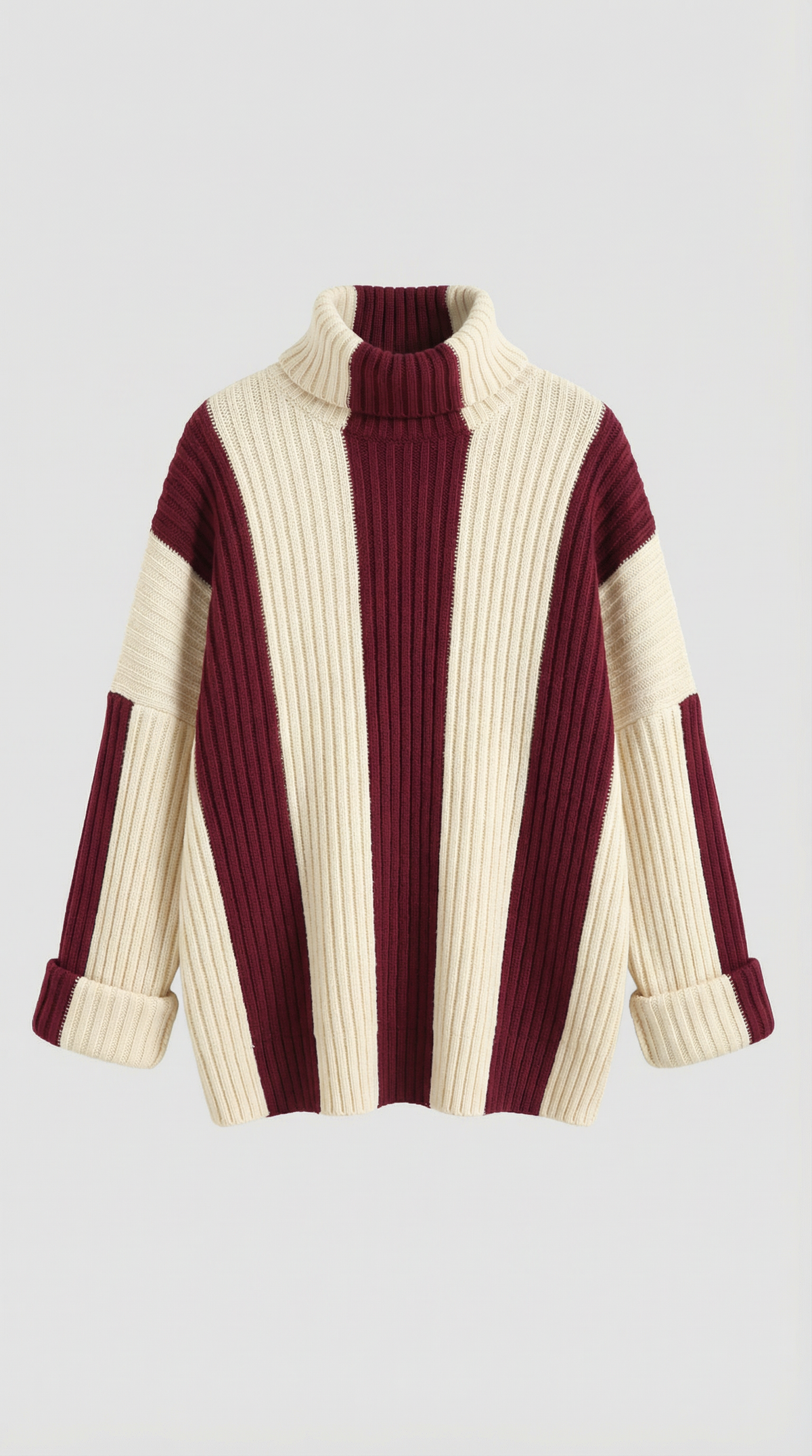 'June' Striped Oversized Turtleneck Sweater