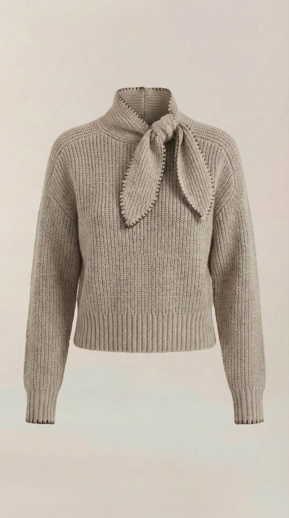Rib-knit collared sweater