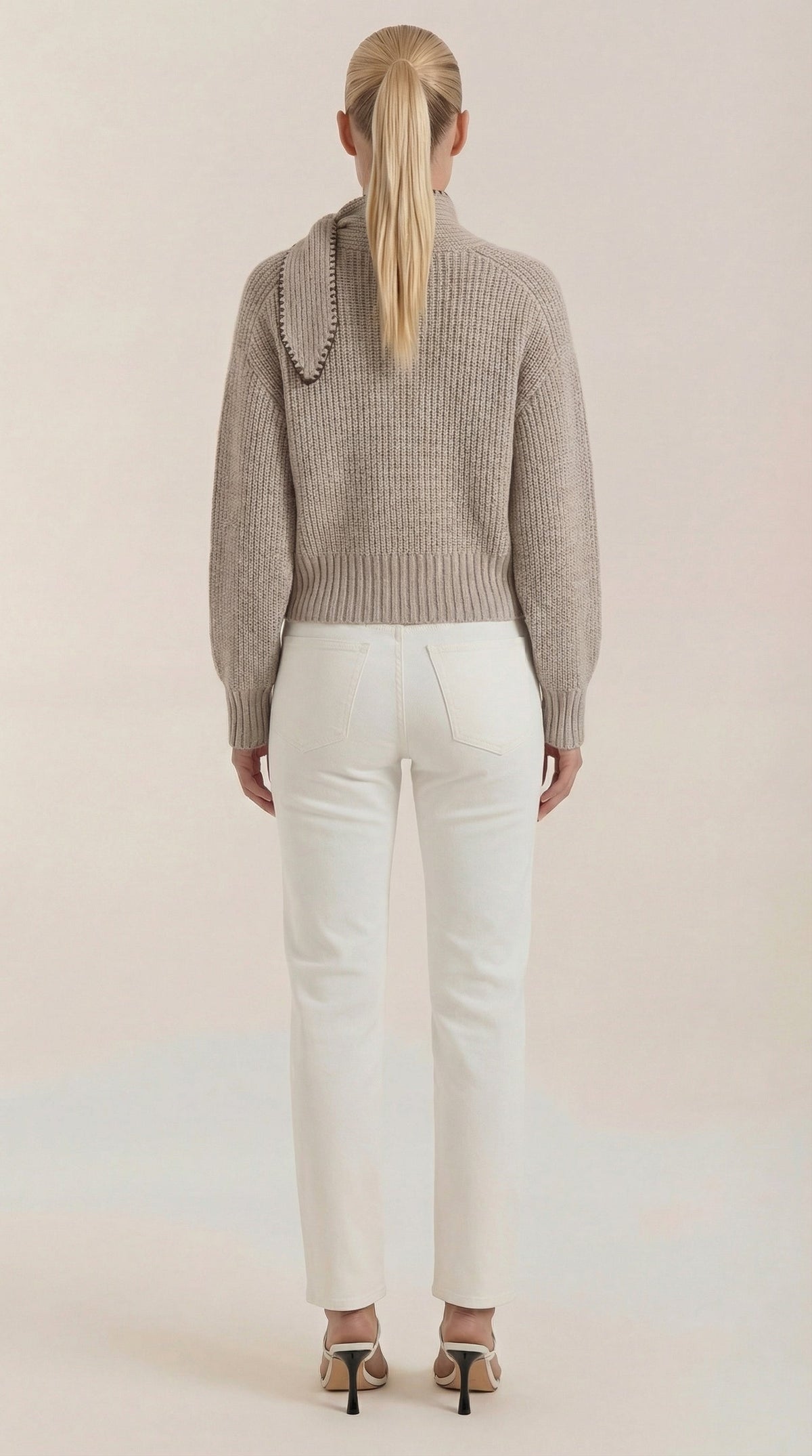 Rib-knit collared sweater