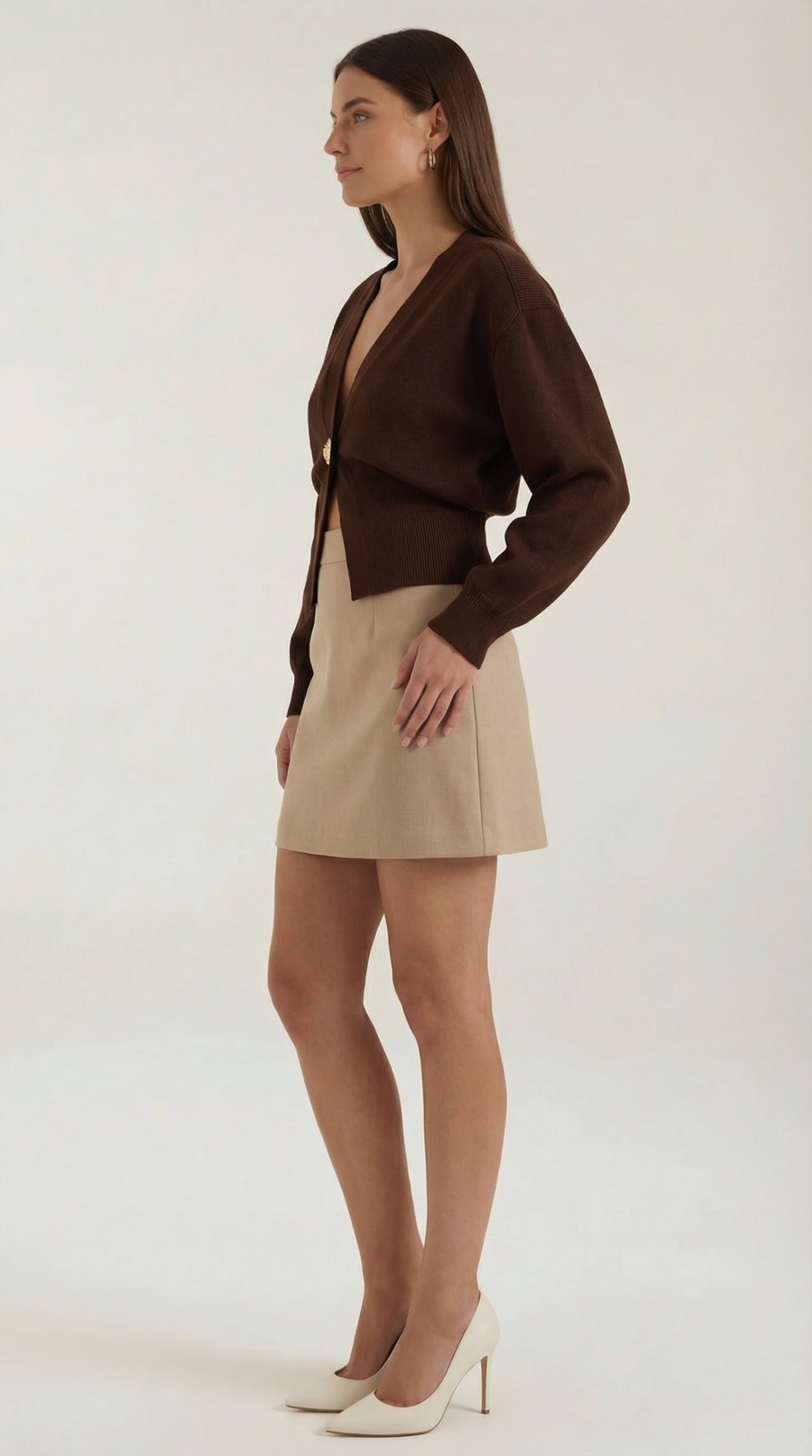 Kathleen V-Neck Knit Sweater