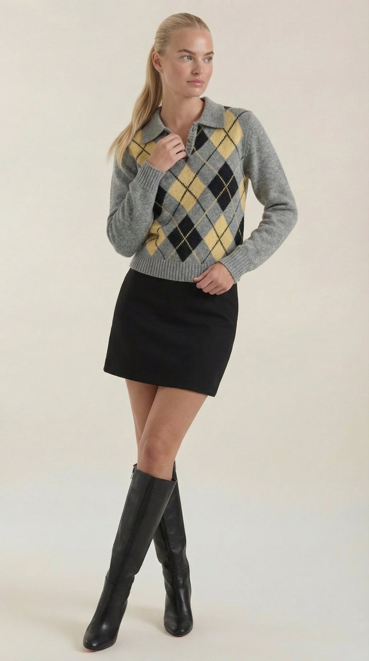 Kristy Knitted Polo Sweater