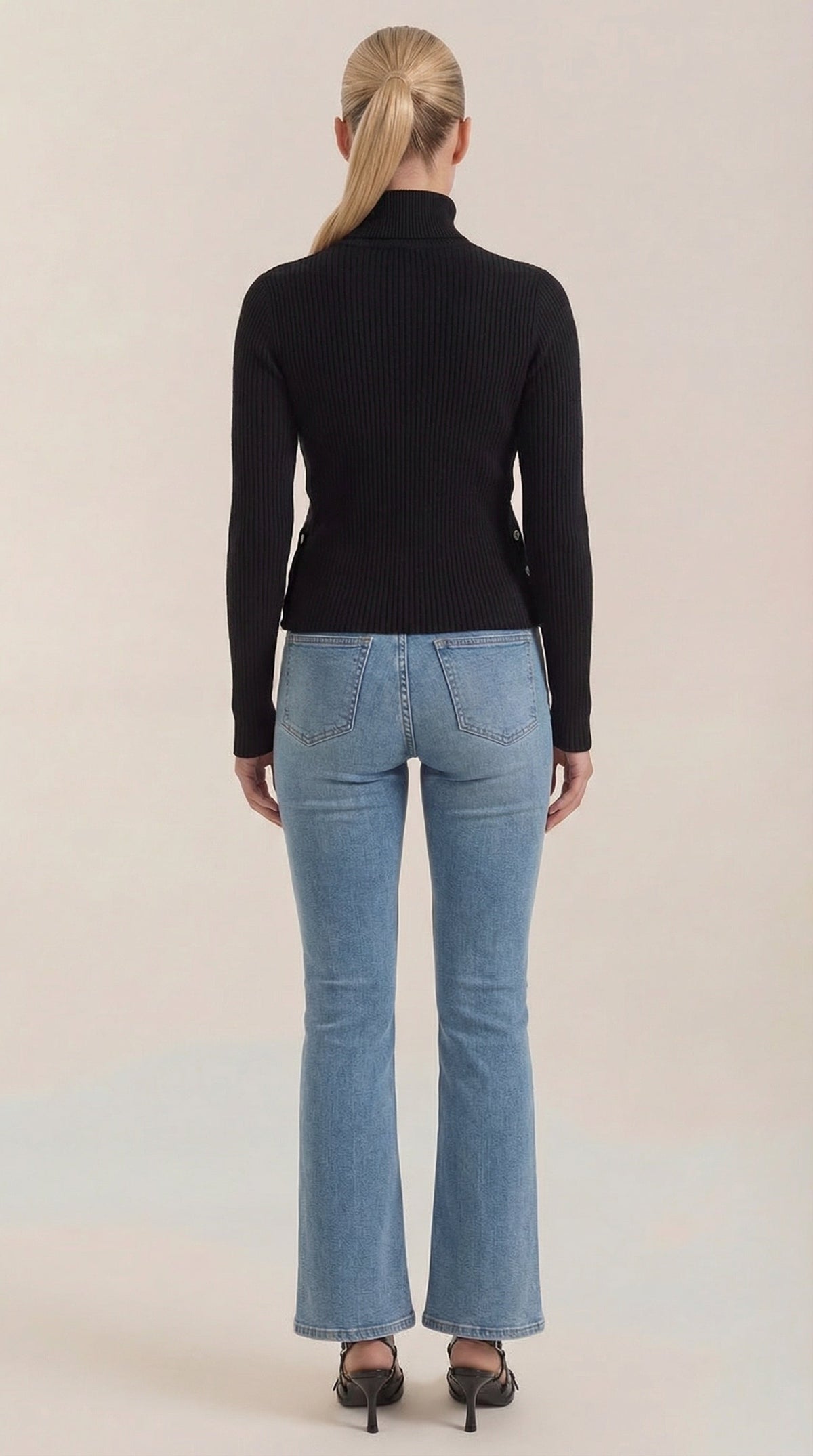 Leticia Ribbed High-Neck Sweater