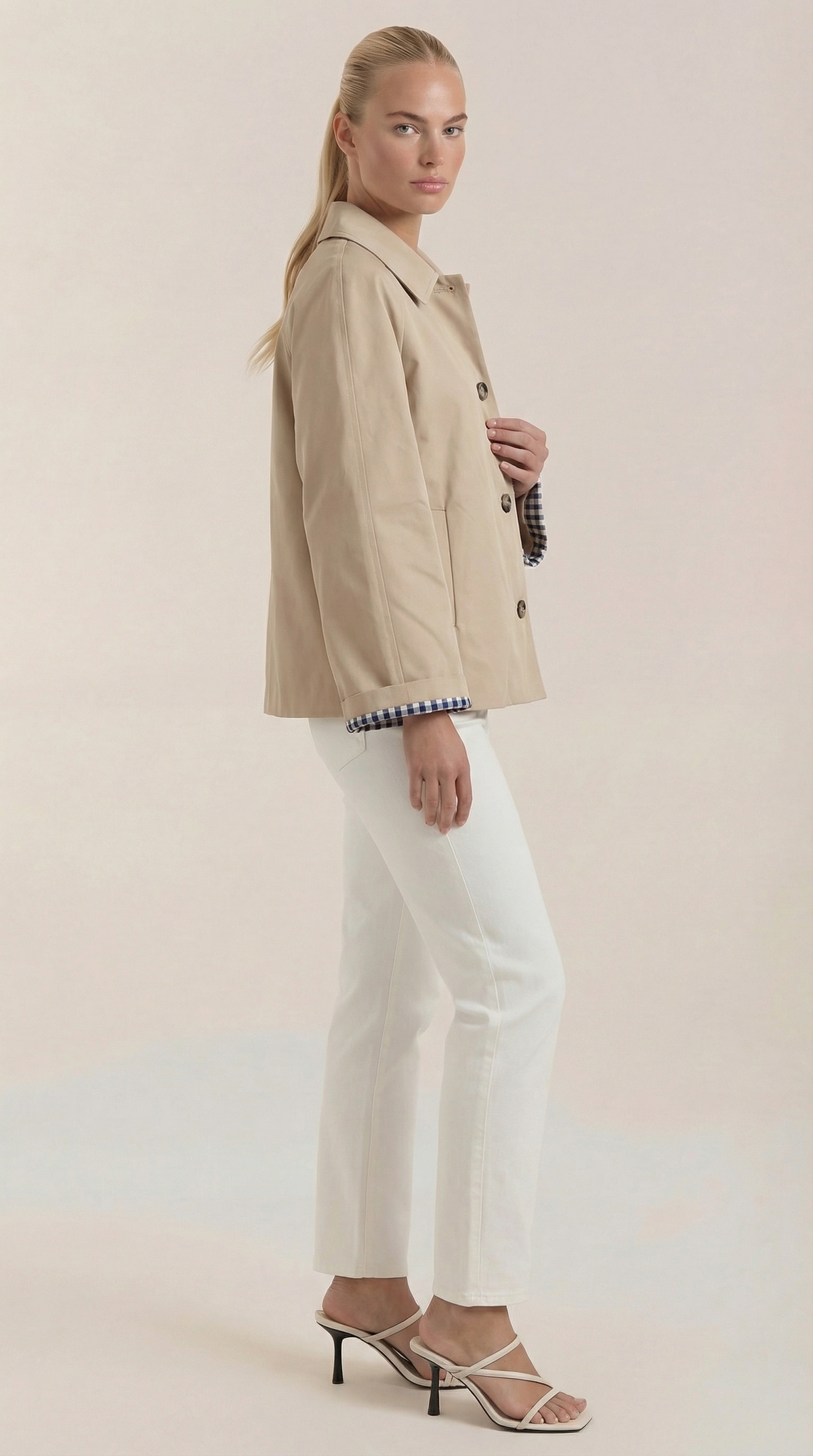 Elegant striped lining trench coat Lindsay