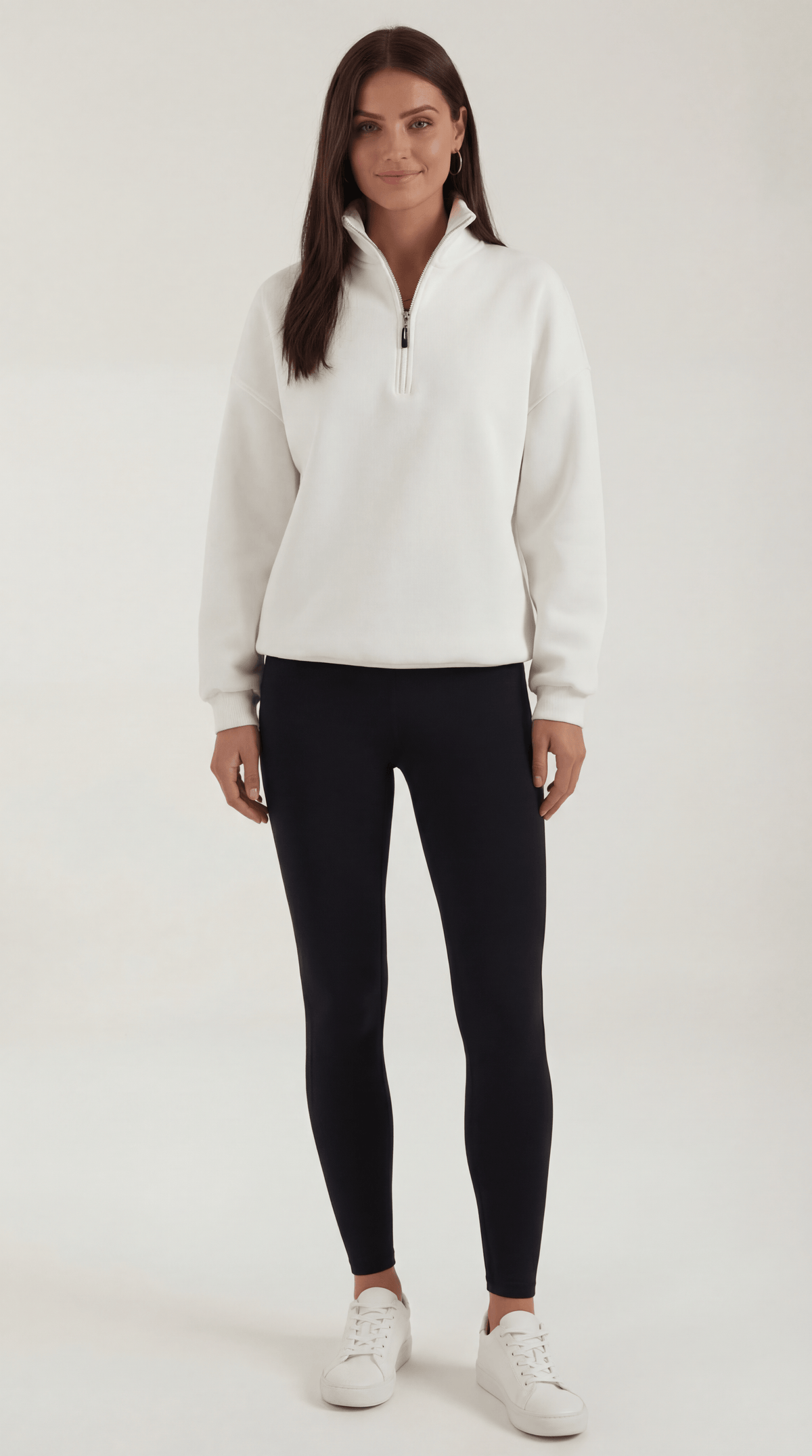 Lori Oversized Sweater with 1/4 Zip Collar