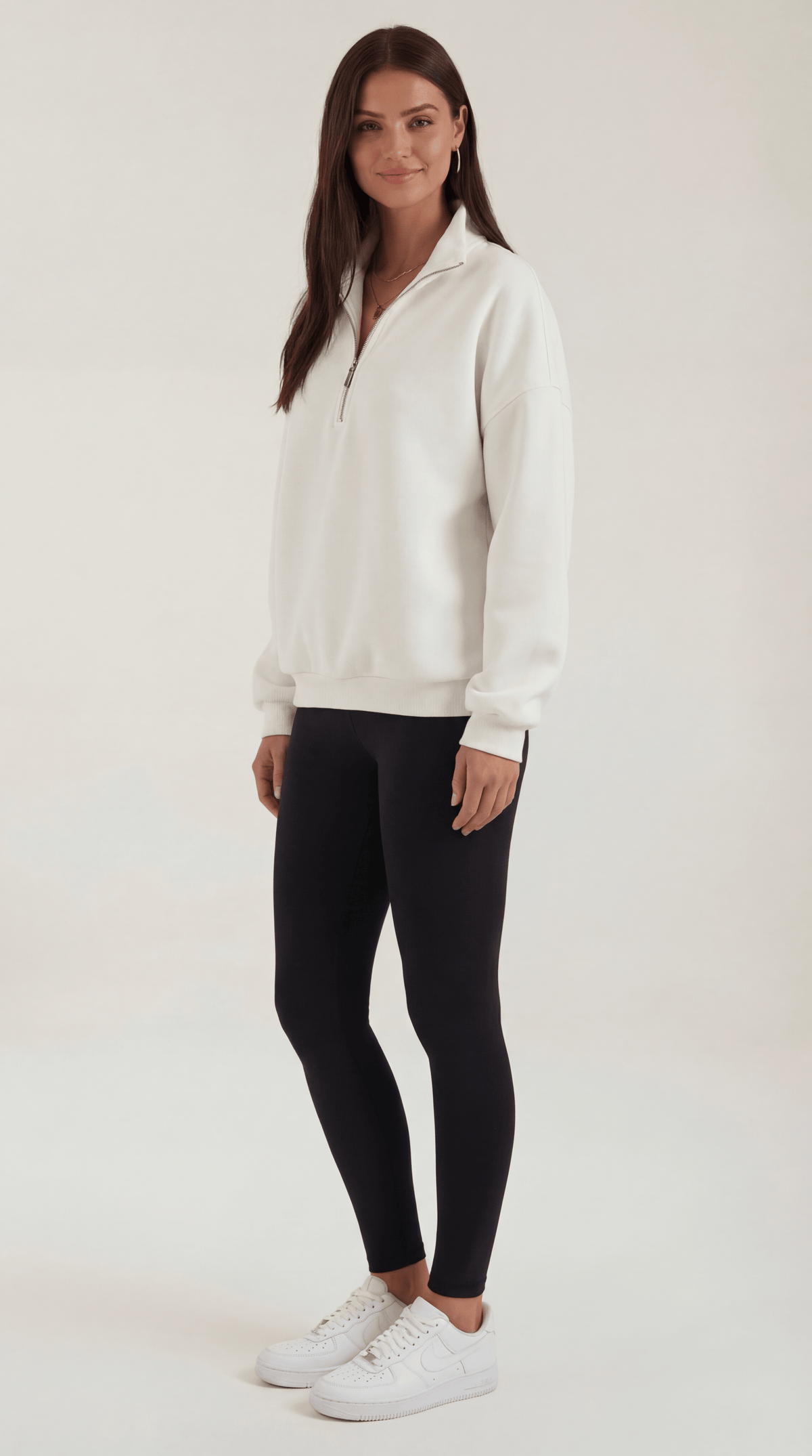 Lori Oversized Sweater with 1/4 Zip Collar
