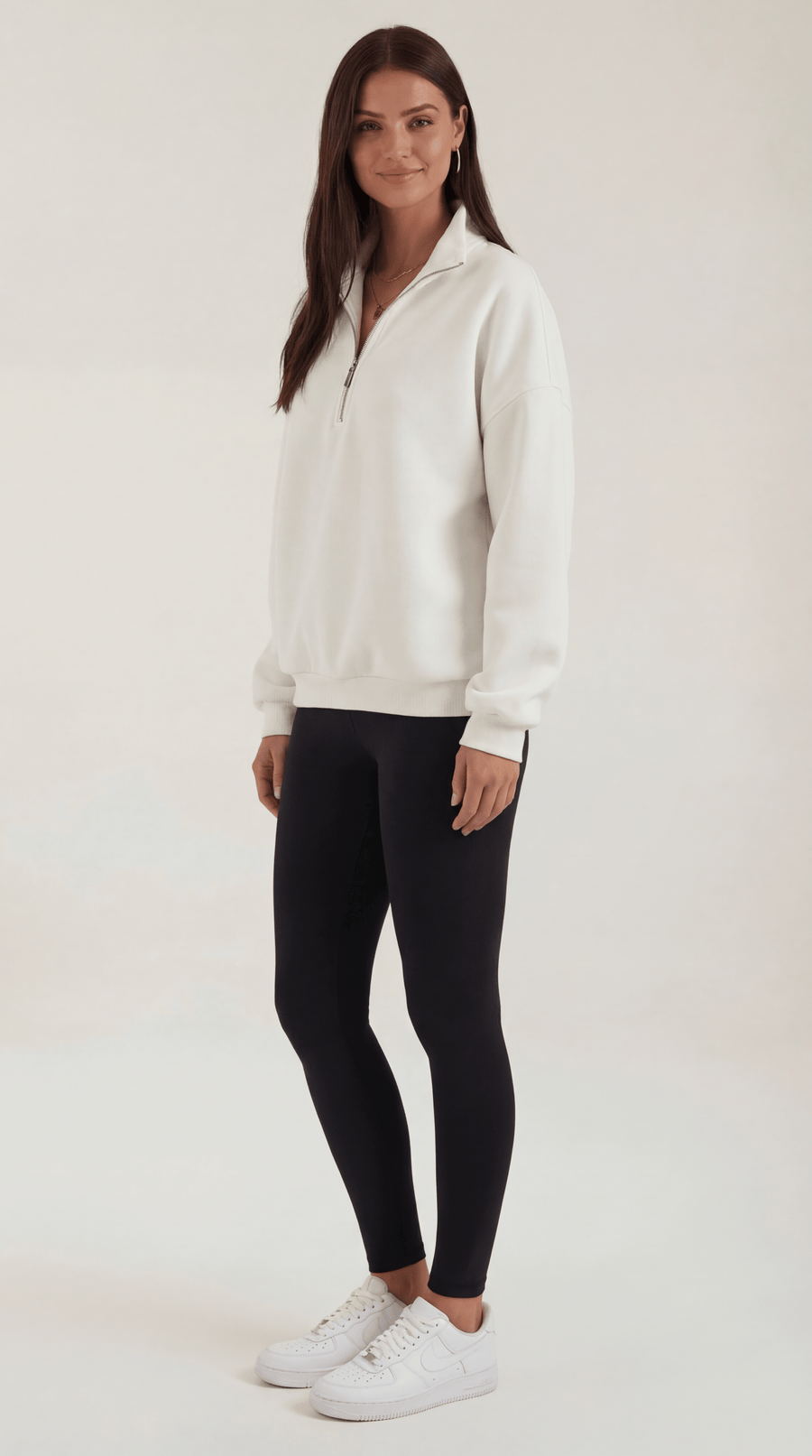 Lori Oversized Sweater with 1/4 Zip Collar
