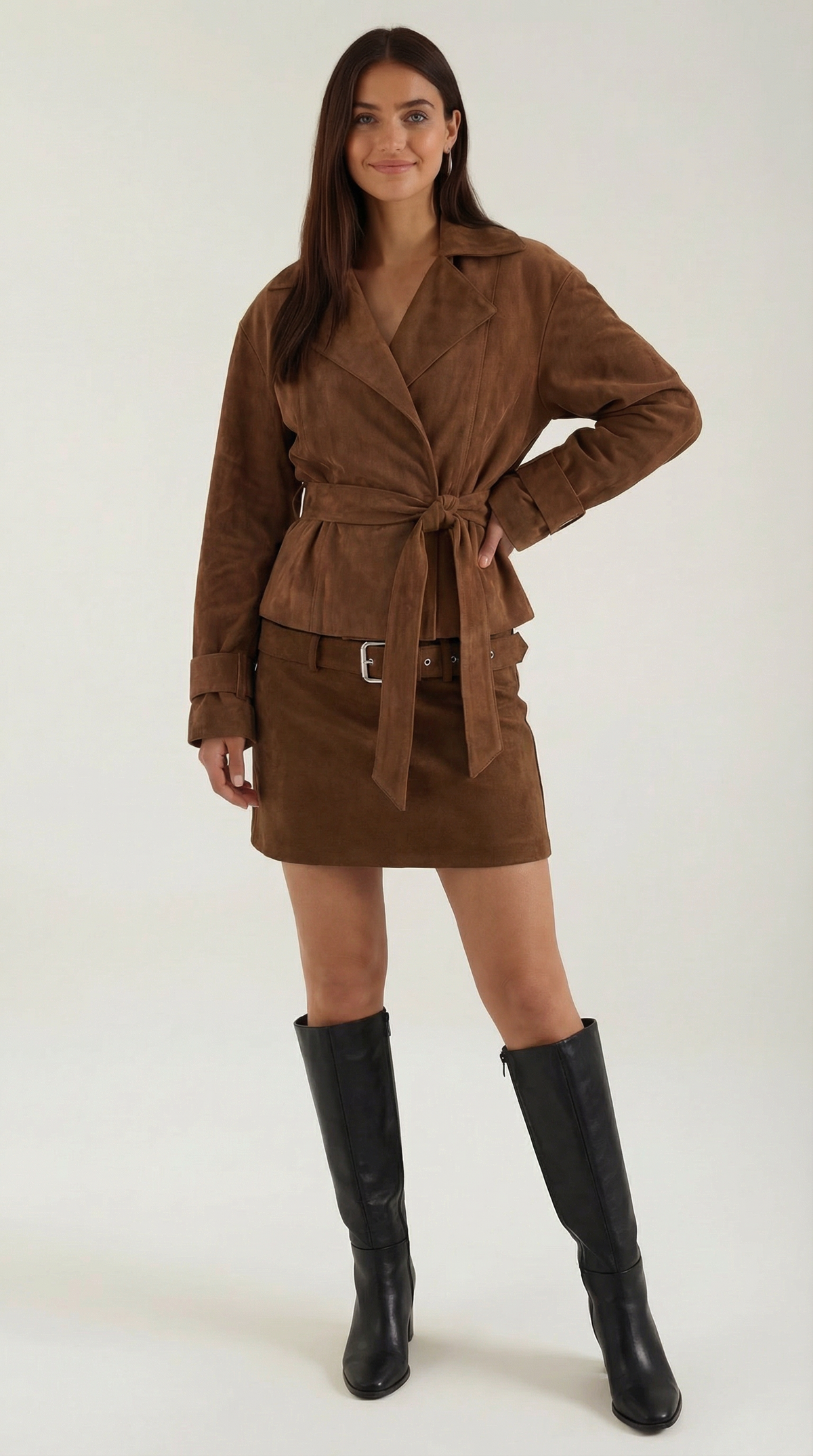 Lorraine wrap jacket with adjustable belt