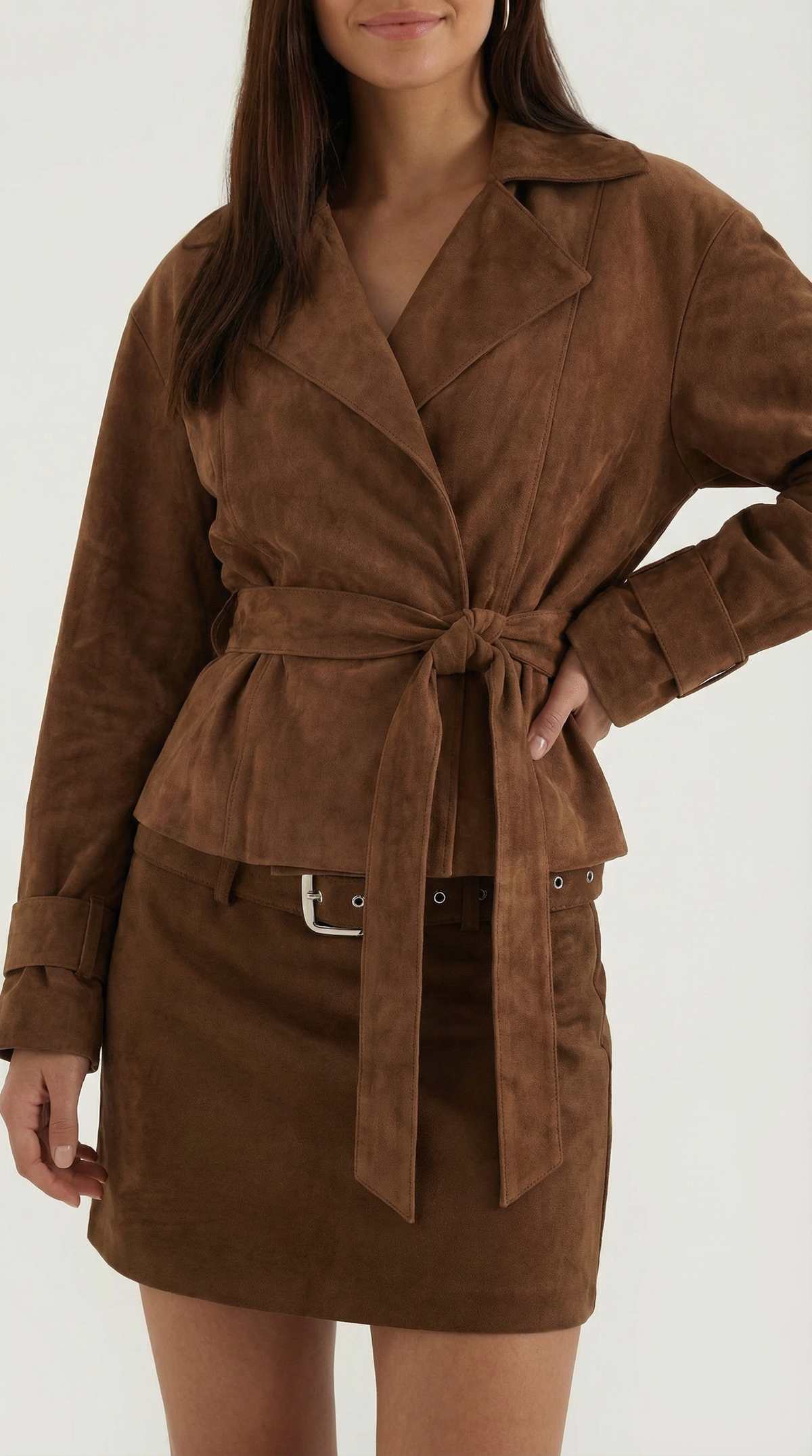 Lorraine wrap jacket with adjustable belt