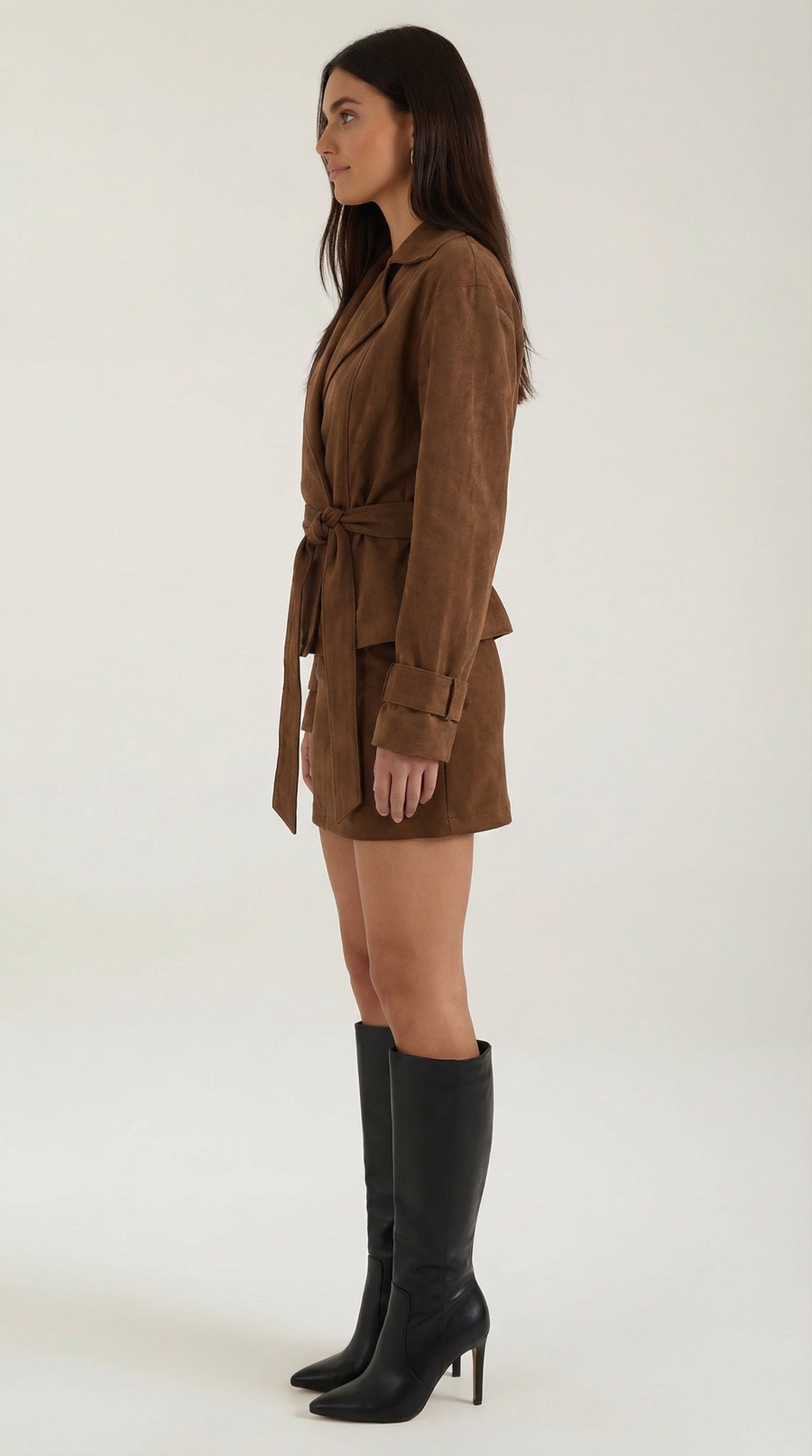 Lorraine wrap jacket with adjustable belt