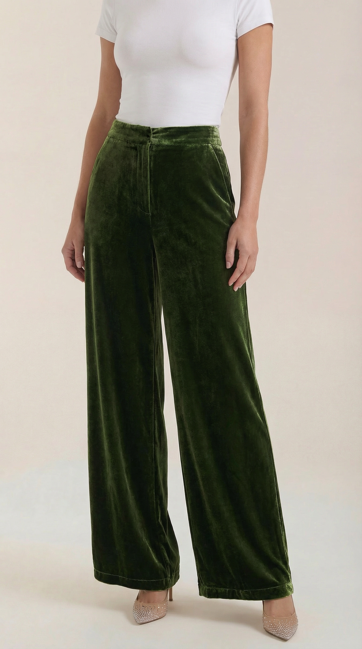 Nadine Velvet Wide-Leg Trousers