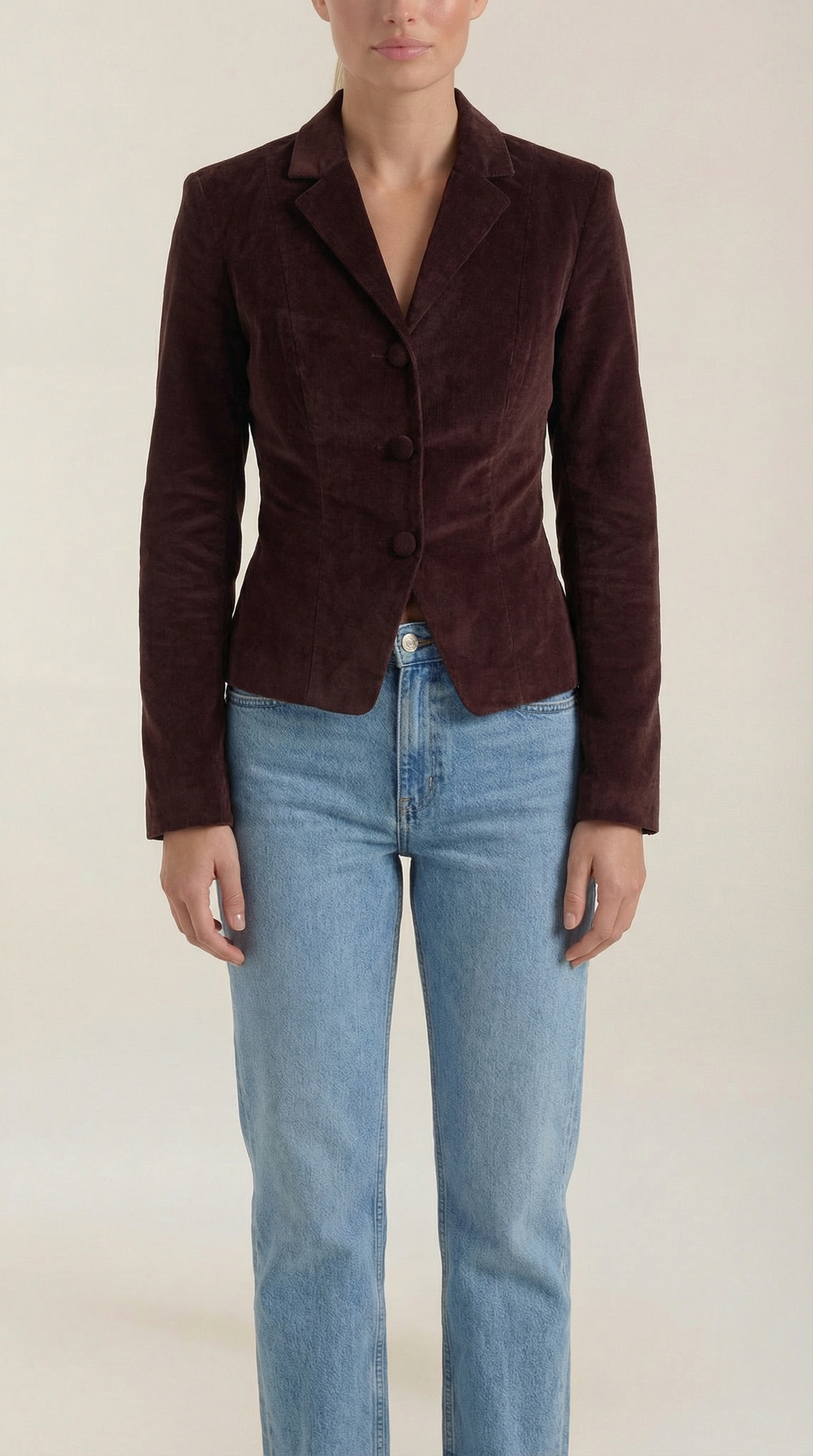 Natasha velvet button-up jacket