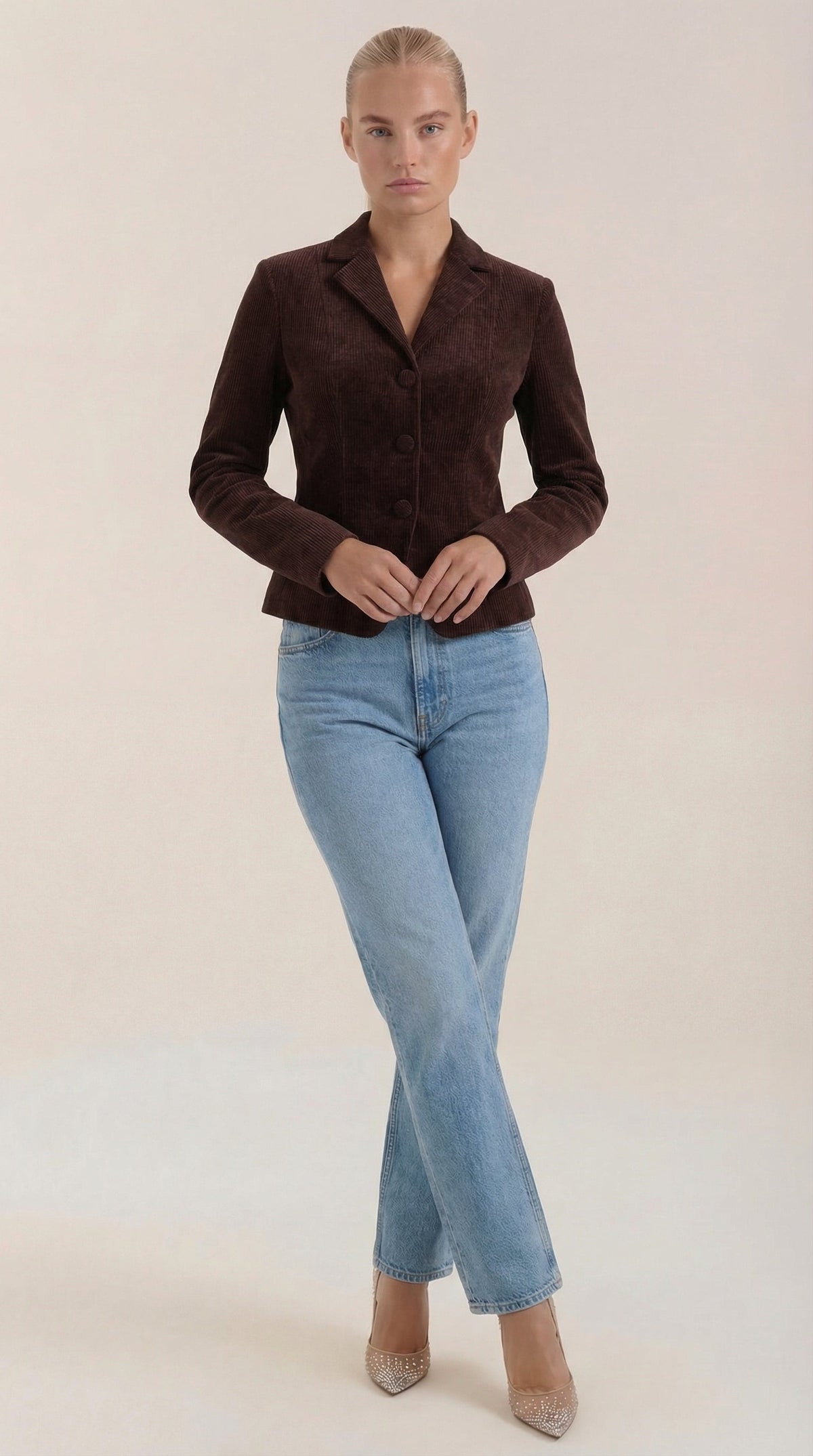 Natasha velvet button-up jacket