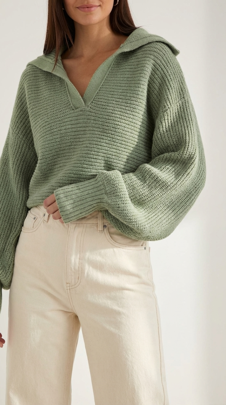 Chunky knit turtleneck sweater