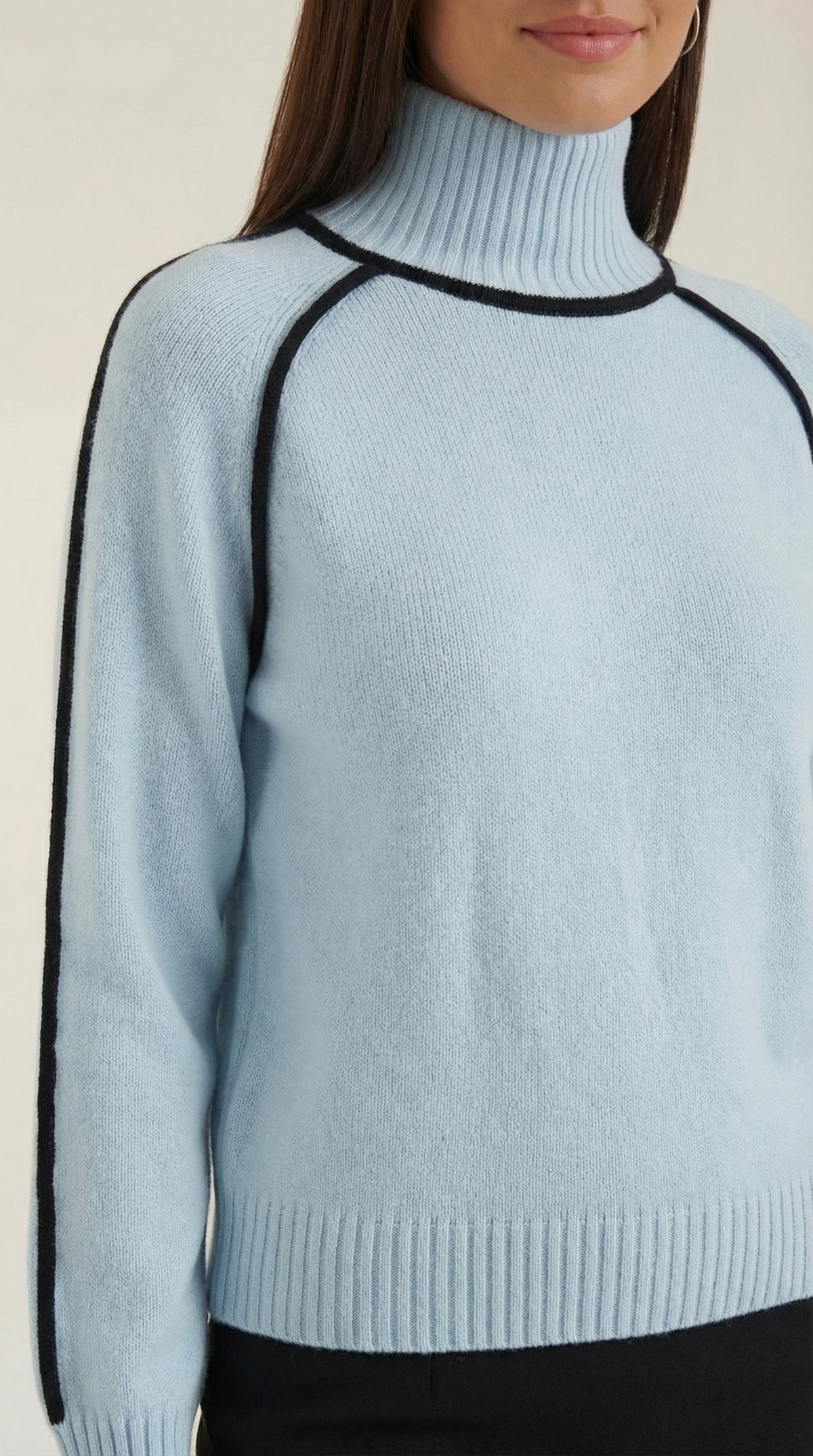 Roll-neck jumper with contrast detailing