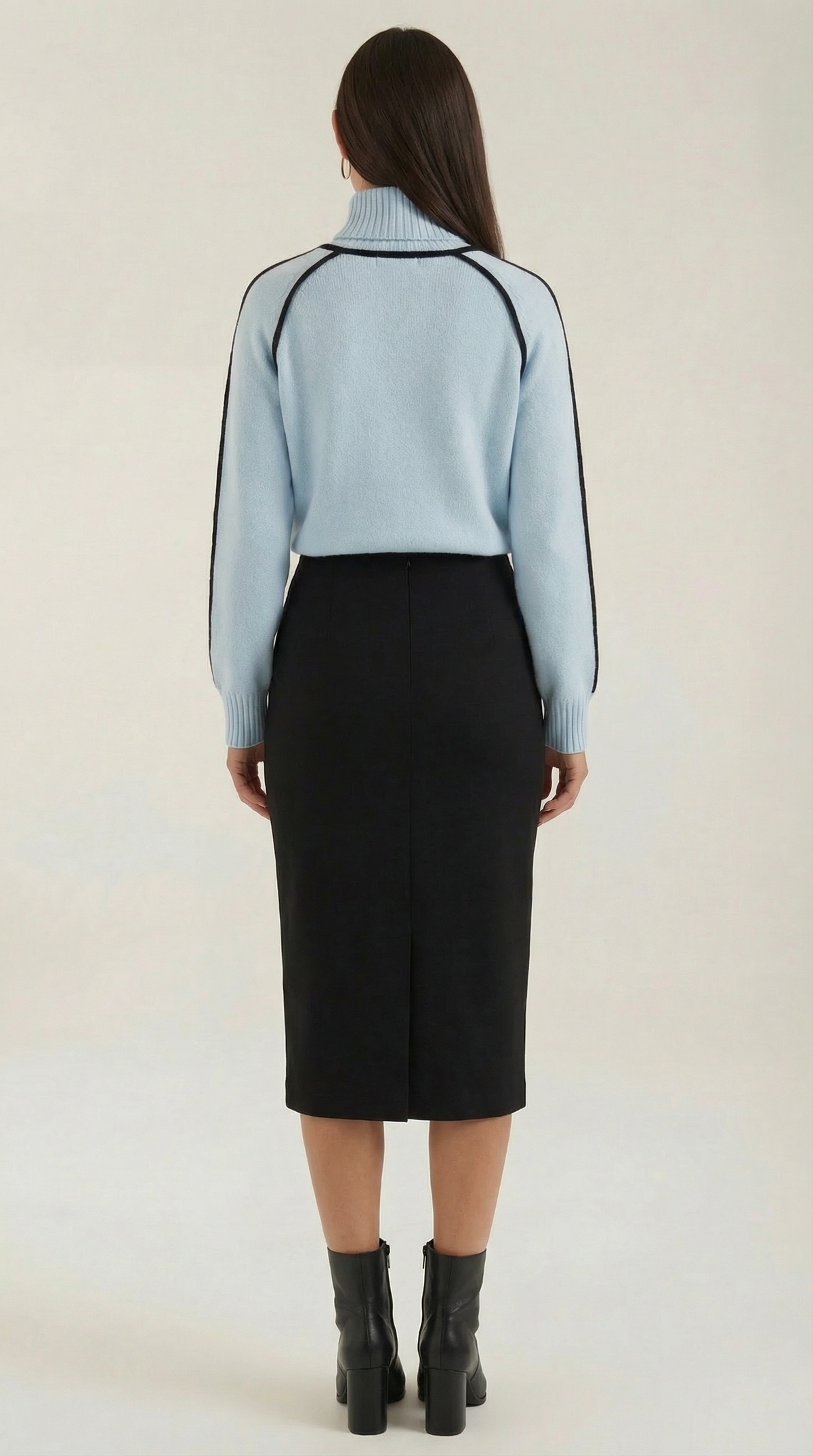Roll-neck jumper with contrast detailing