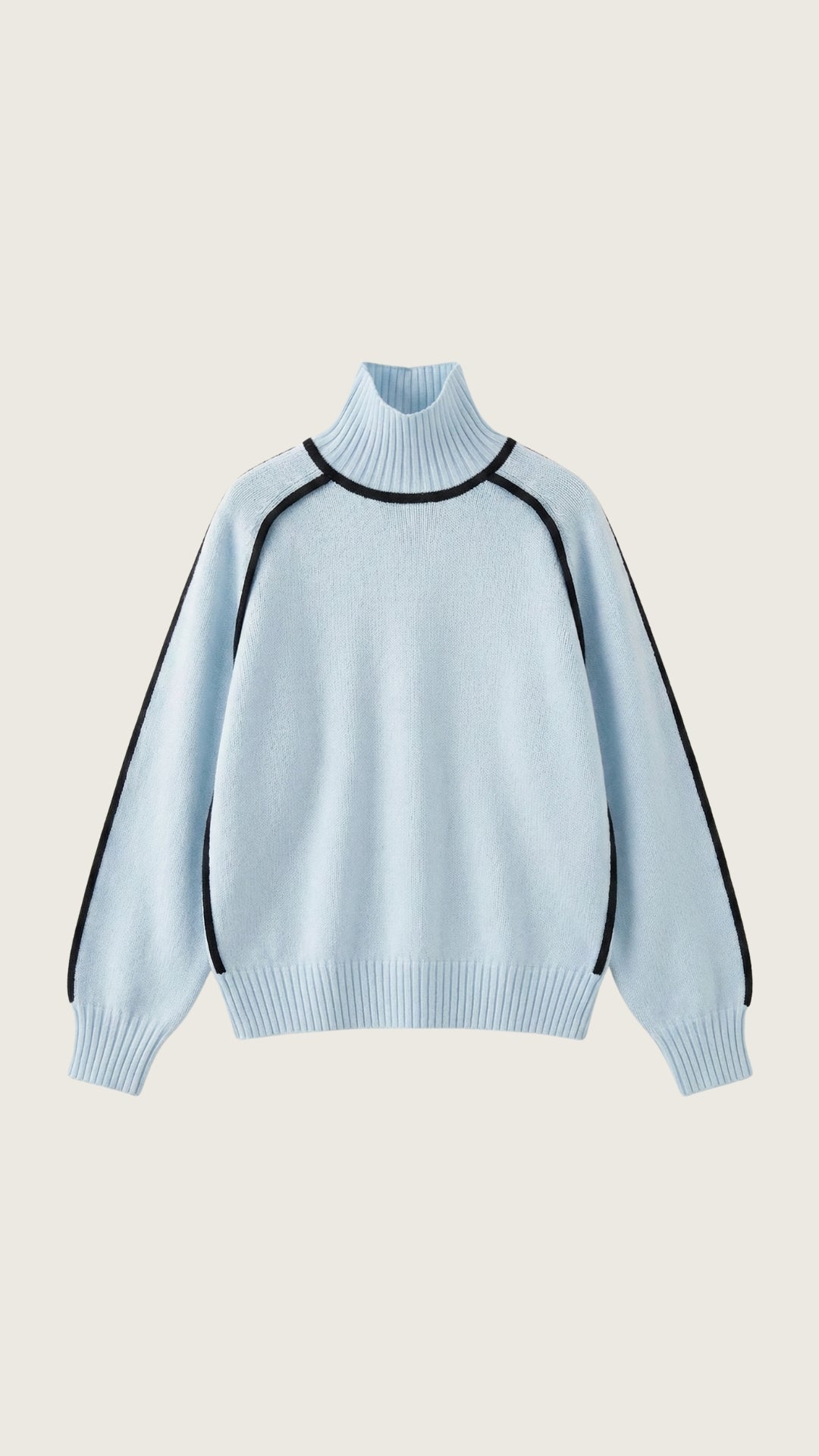 Roll-neck jumper with contrast detailing