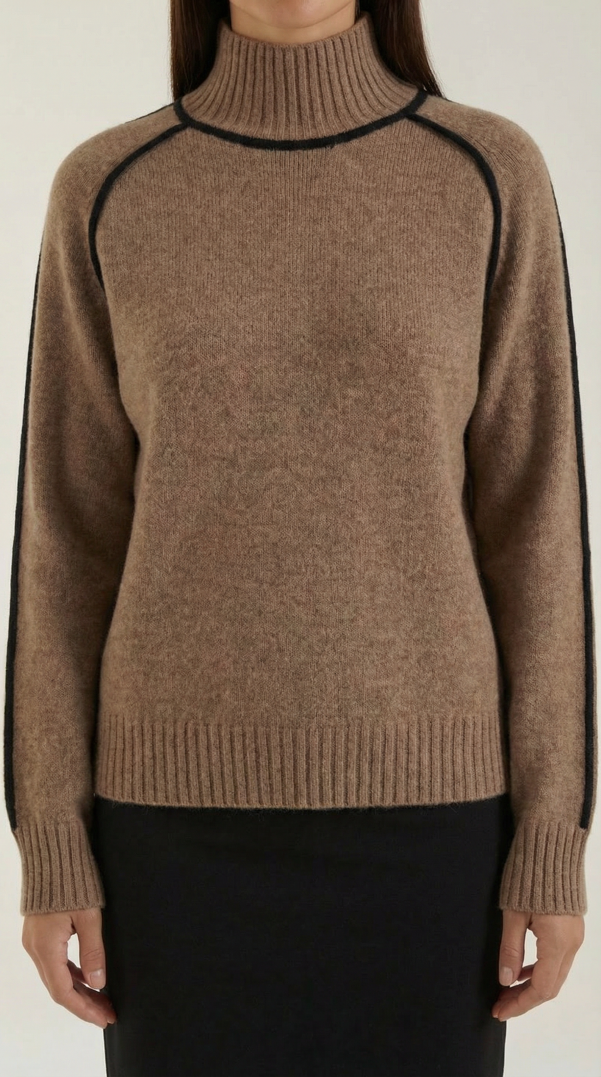 Roll-neck jumper with contrast detailing