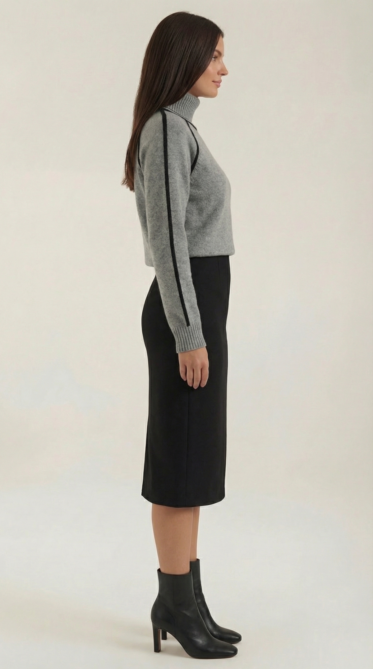 Roll-neck jumper with contrast detailing