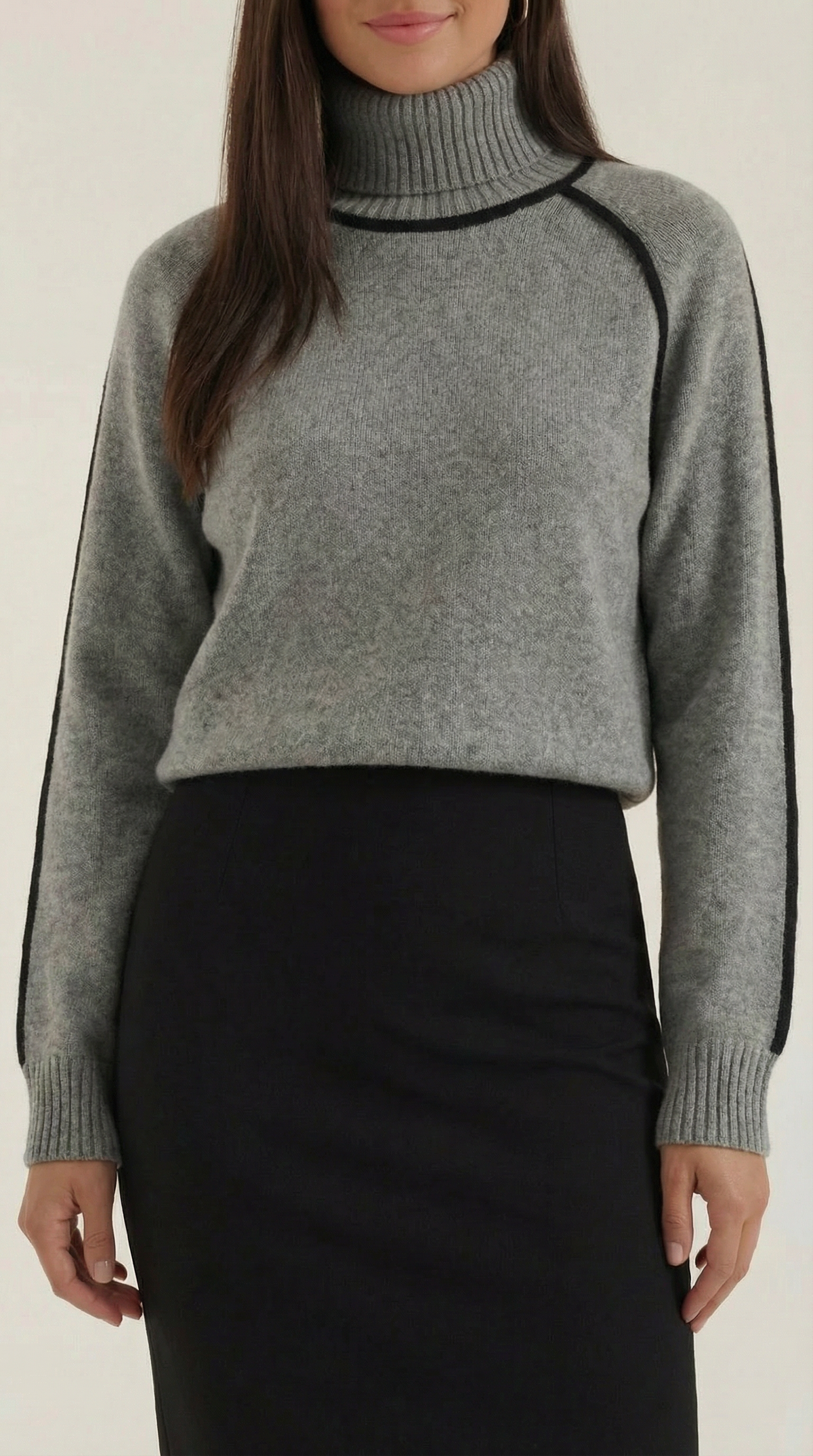 Roll-neck jumper with contrast detailing