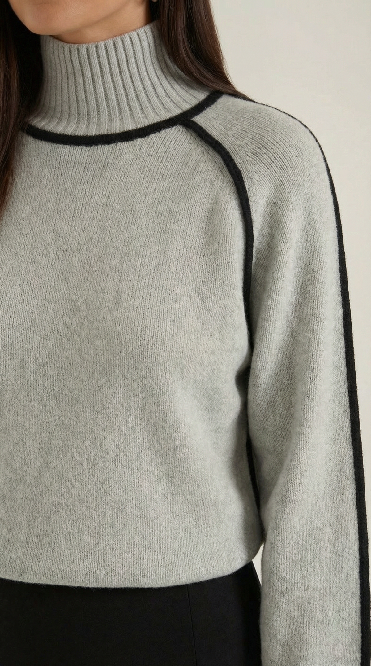 Roll-neck jumper with contrast detailing
