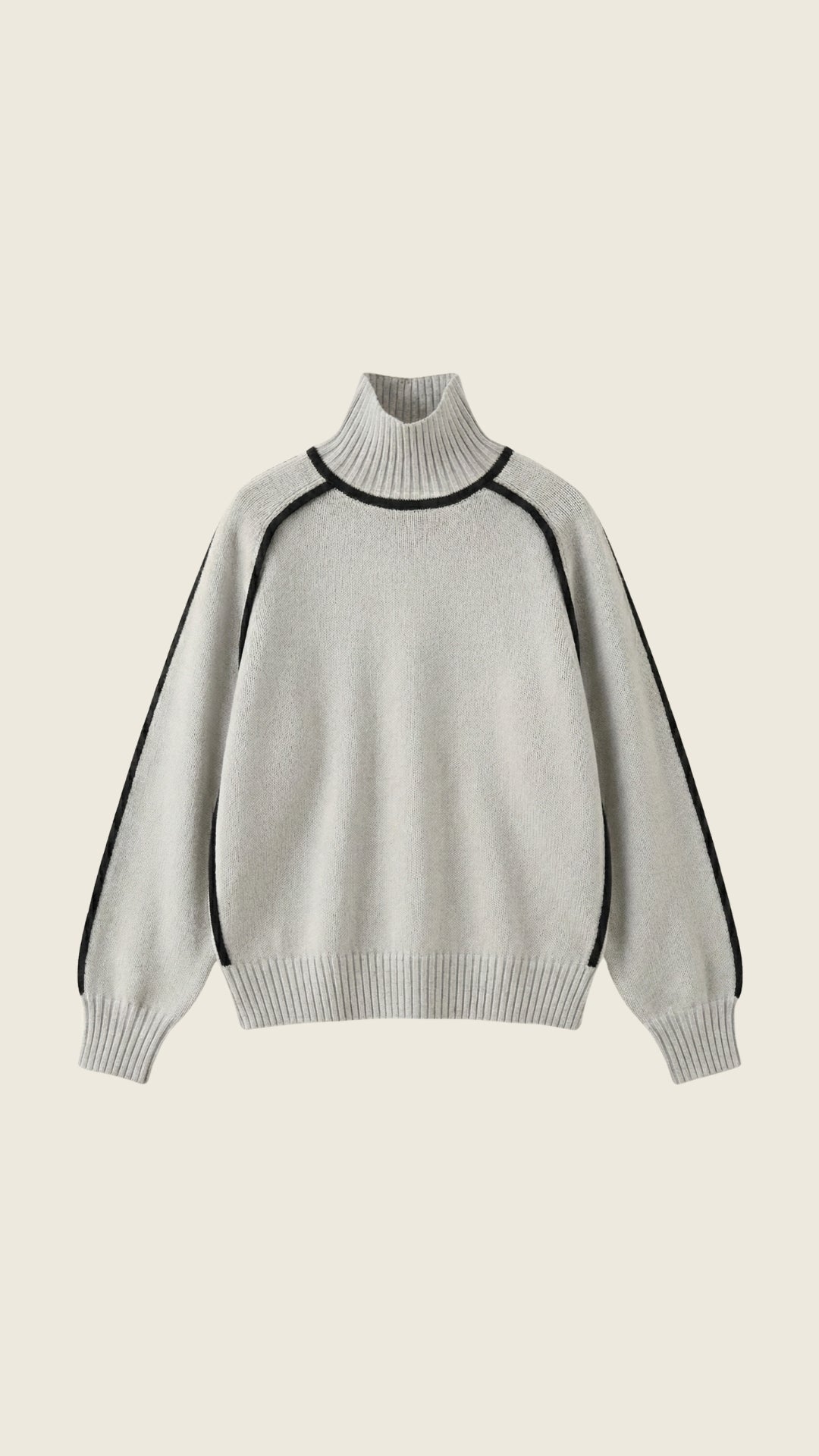 Roll-neck jumper with contrast detailing