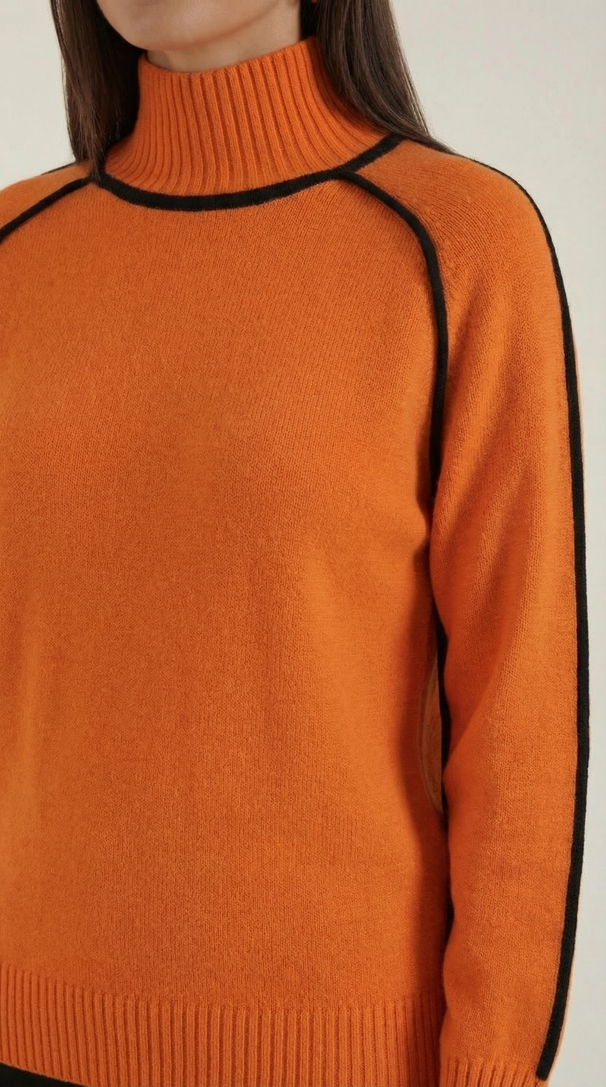 Roll-neck jumper with contrast detailing