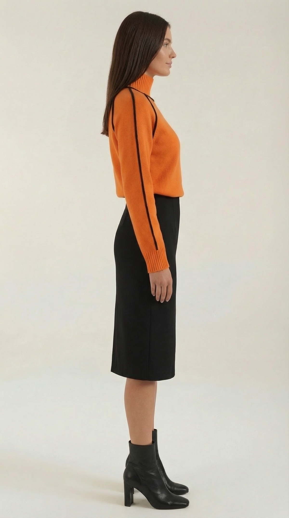Roll-neck jumper with contrast detailing