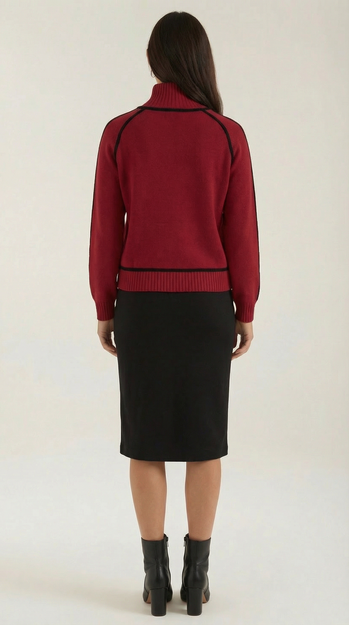 Roll-neck jumper with contrast detailing