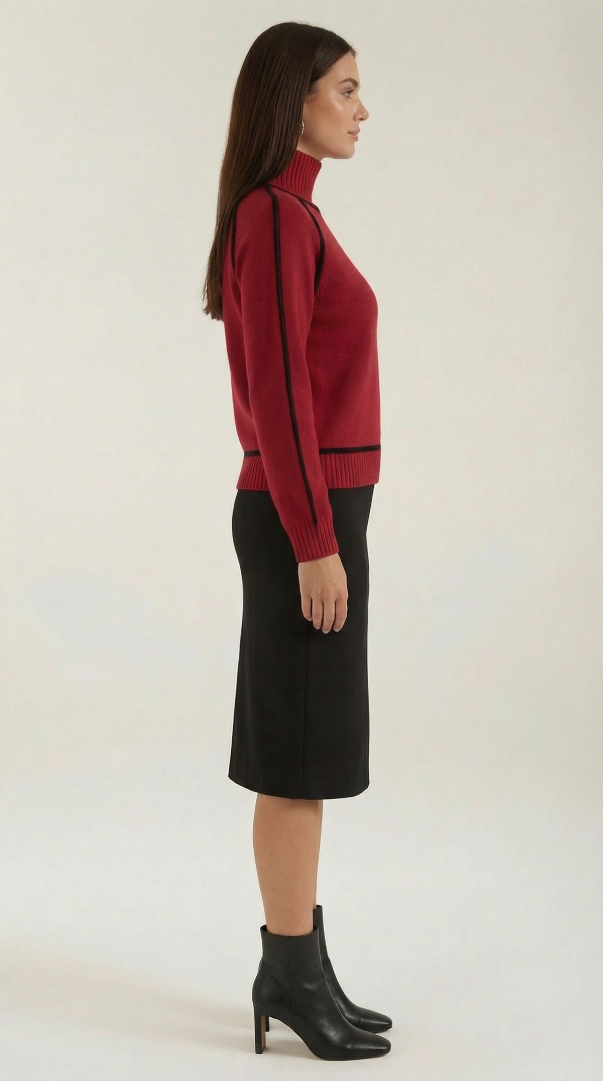 Roll-neck jumper with contrast detailing