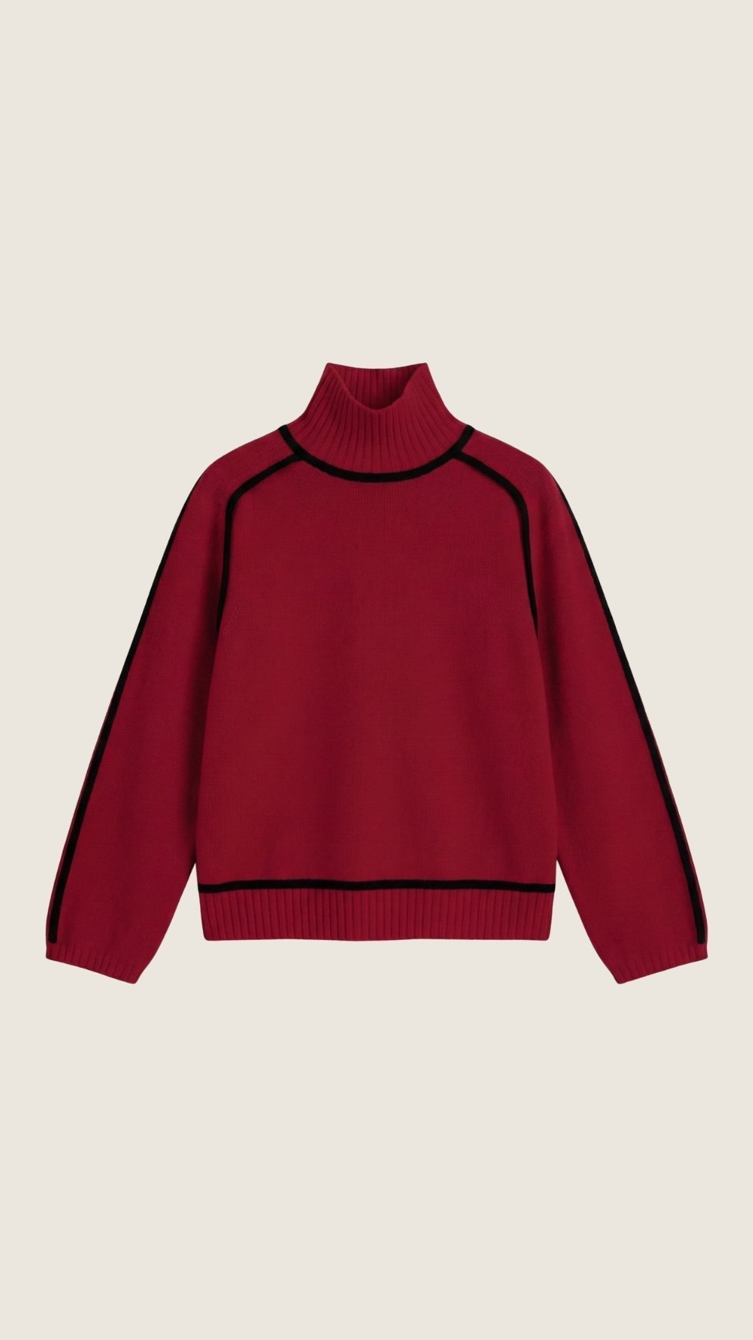 Roll-neck jumper with contrast detailing