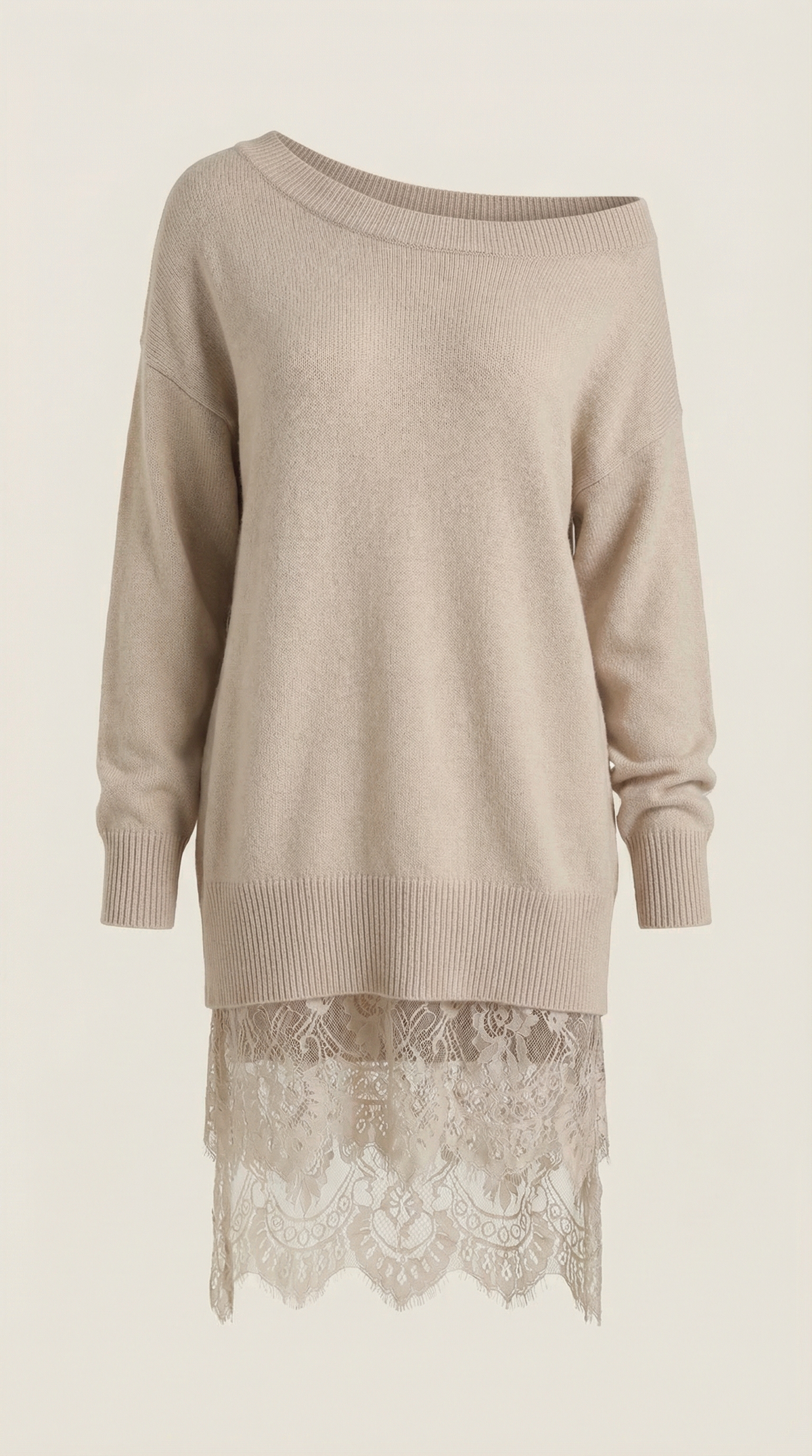 Rosemary knit dress with lace details