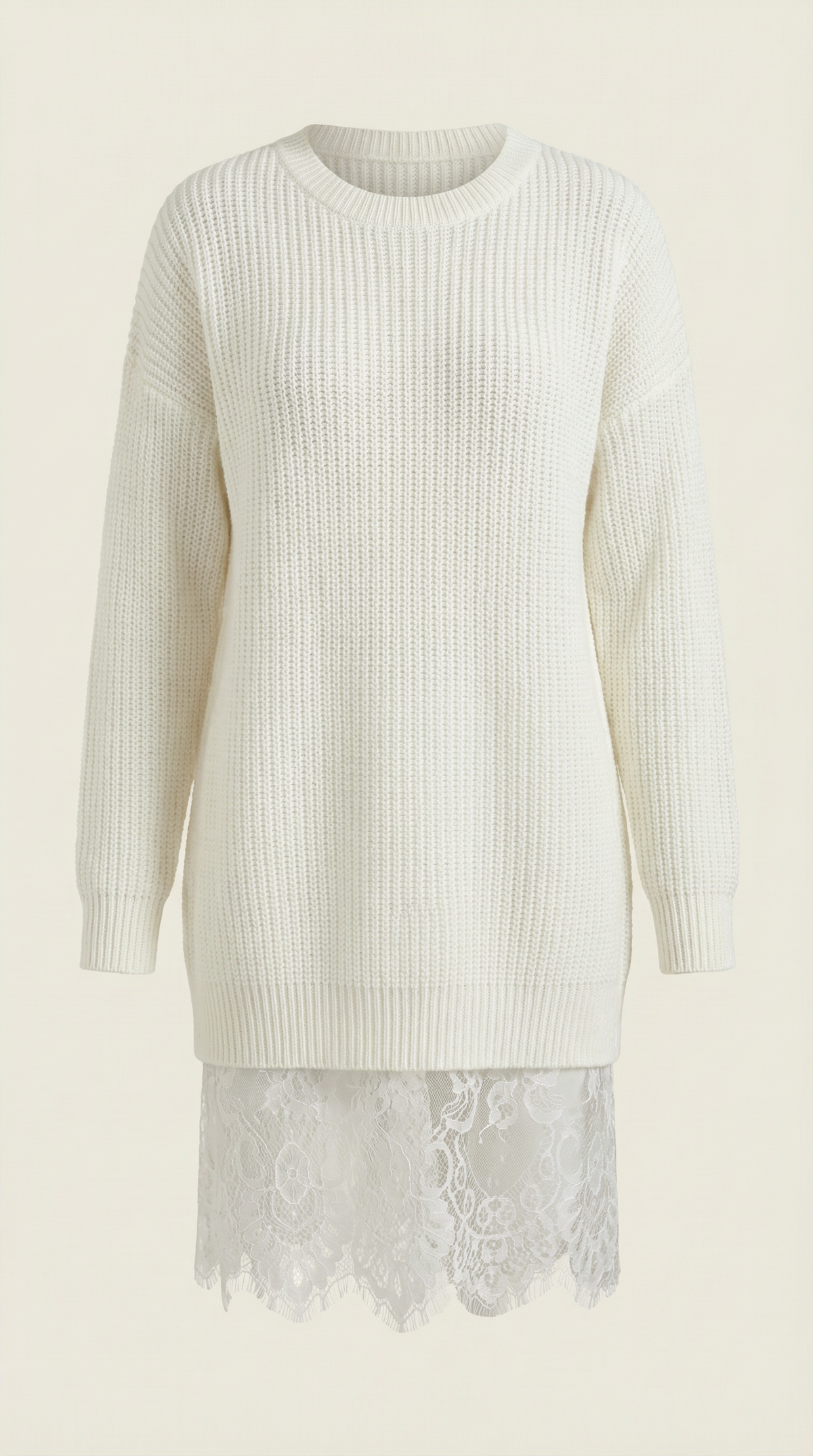 Rosemary knit dress with lace details