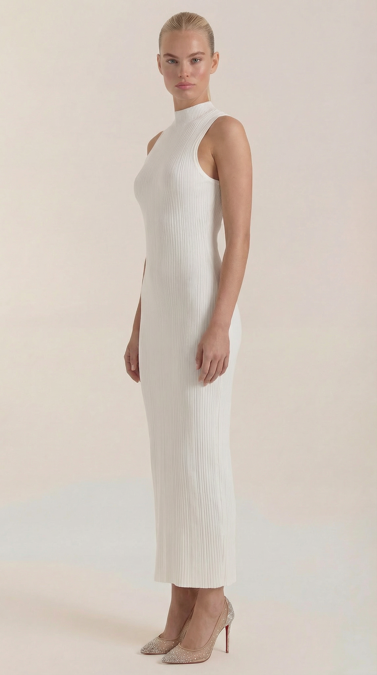 Sonia fitted high-neck midi dress