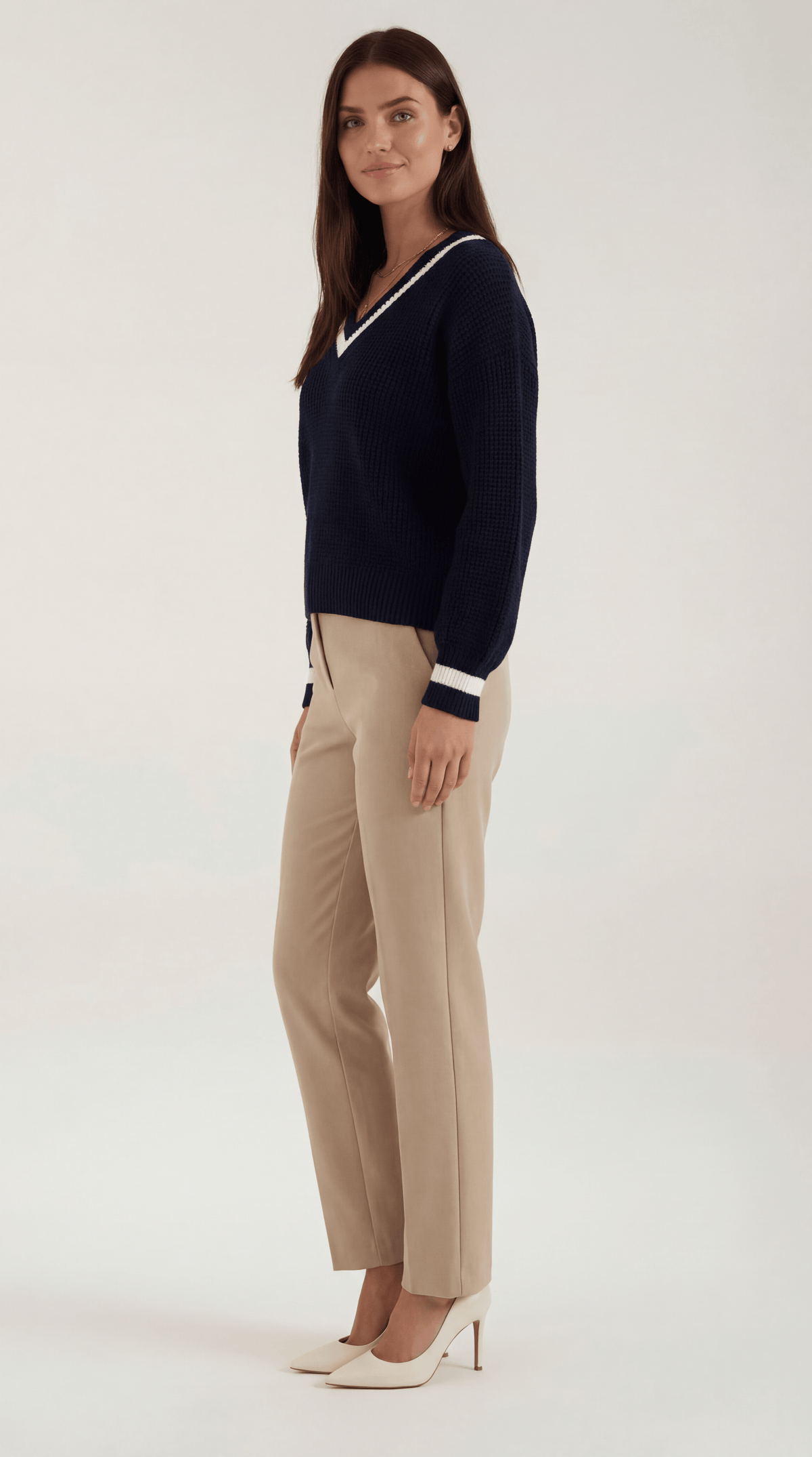 Tina knitted sweater with contrast accents