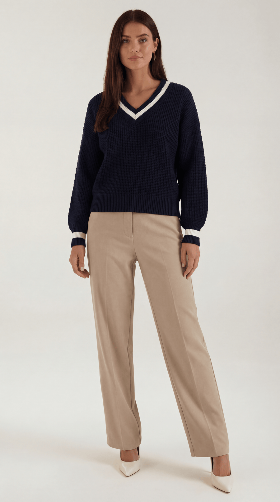 Tina knitted sweater with contrast accents