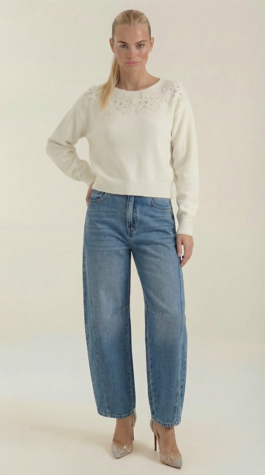 Vicki High-Waist Barrel Leg Jeans