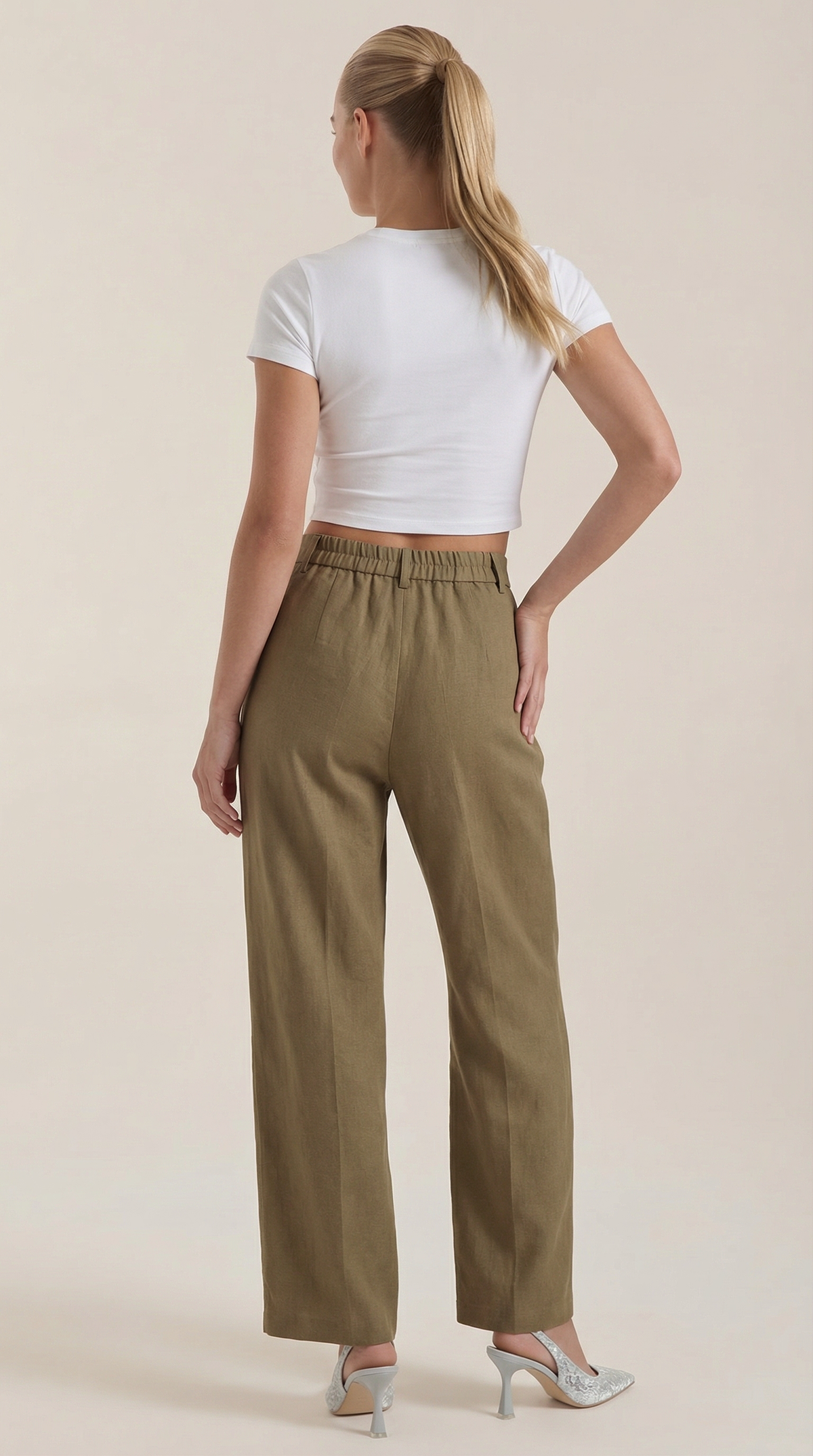 Courtney High-Waisted Pleated Trousers