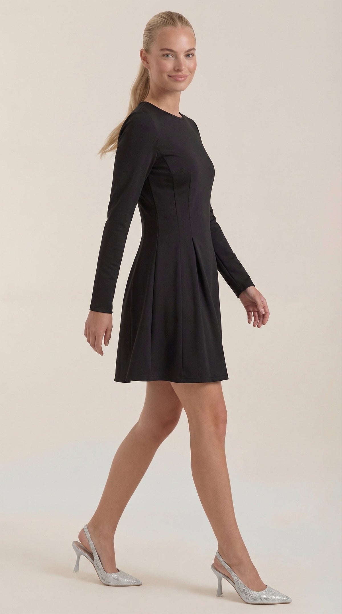 Ebony Long-Sleeve Mini Dress