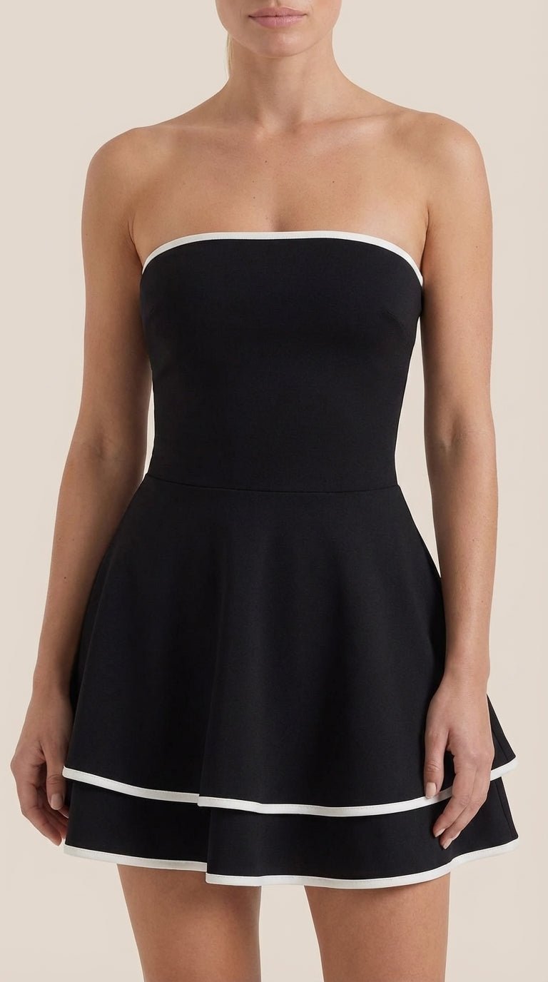 Greta Mini Dress with Contrasting Details